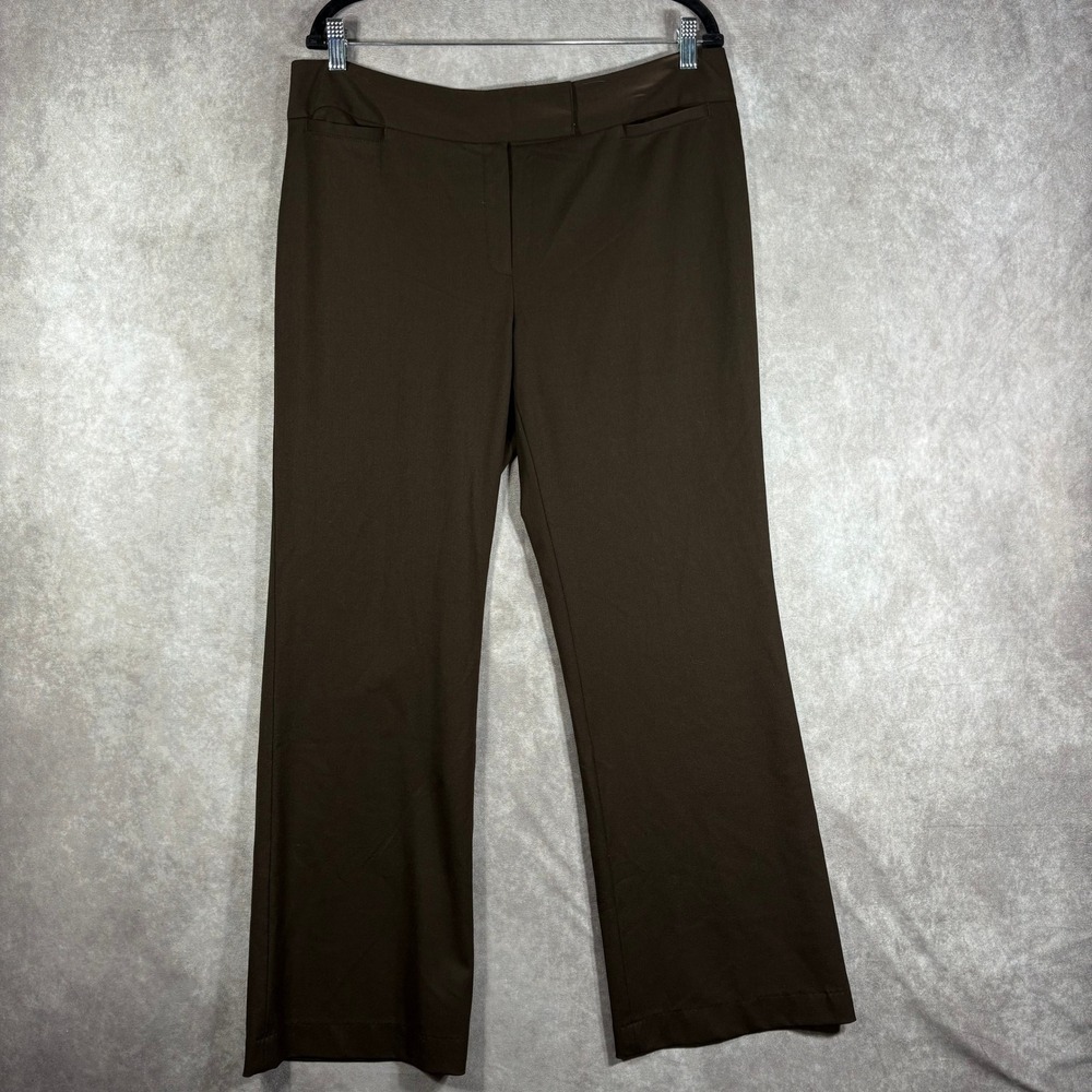 Lafayette 148 Pants Womens 12 Brown Wool Blend Flare Dress Career Office Classic